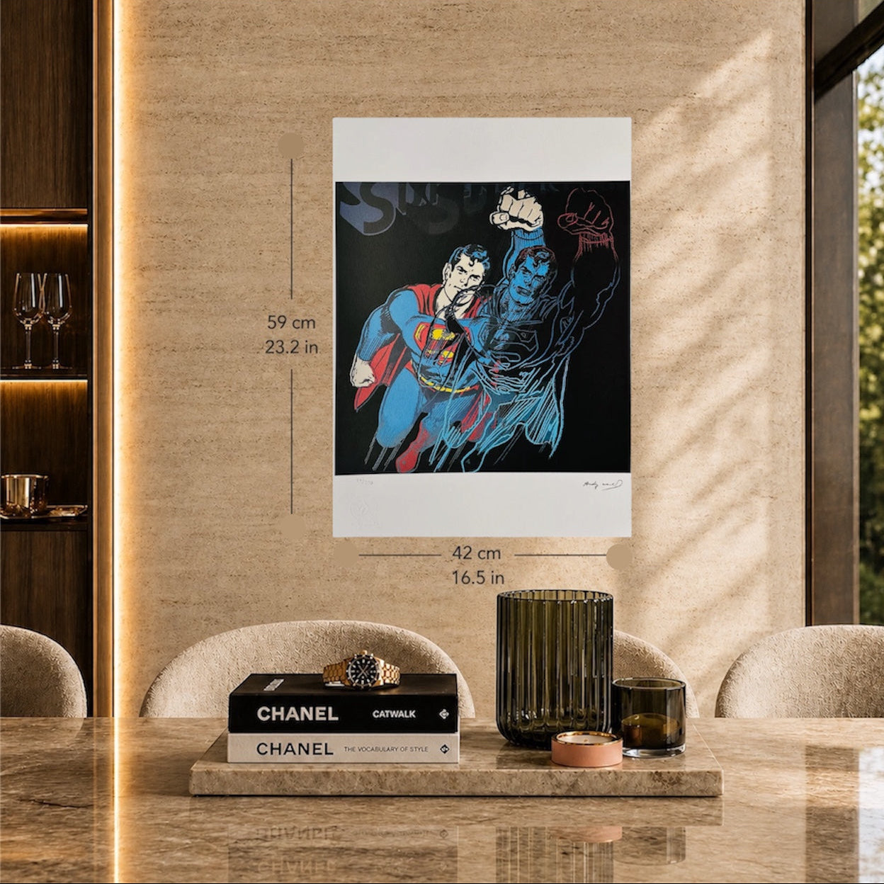 Andy Warhol Superman (Zwart) Lithografie Arches 300gsm 42x59 cm