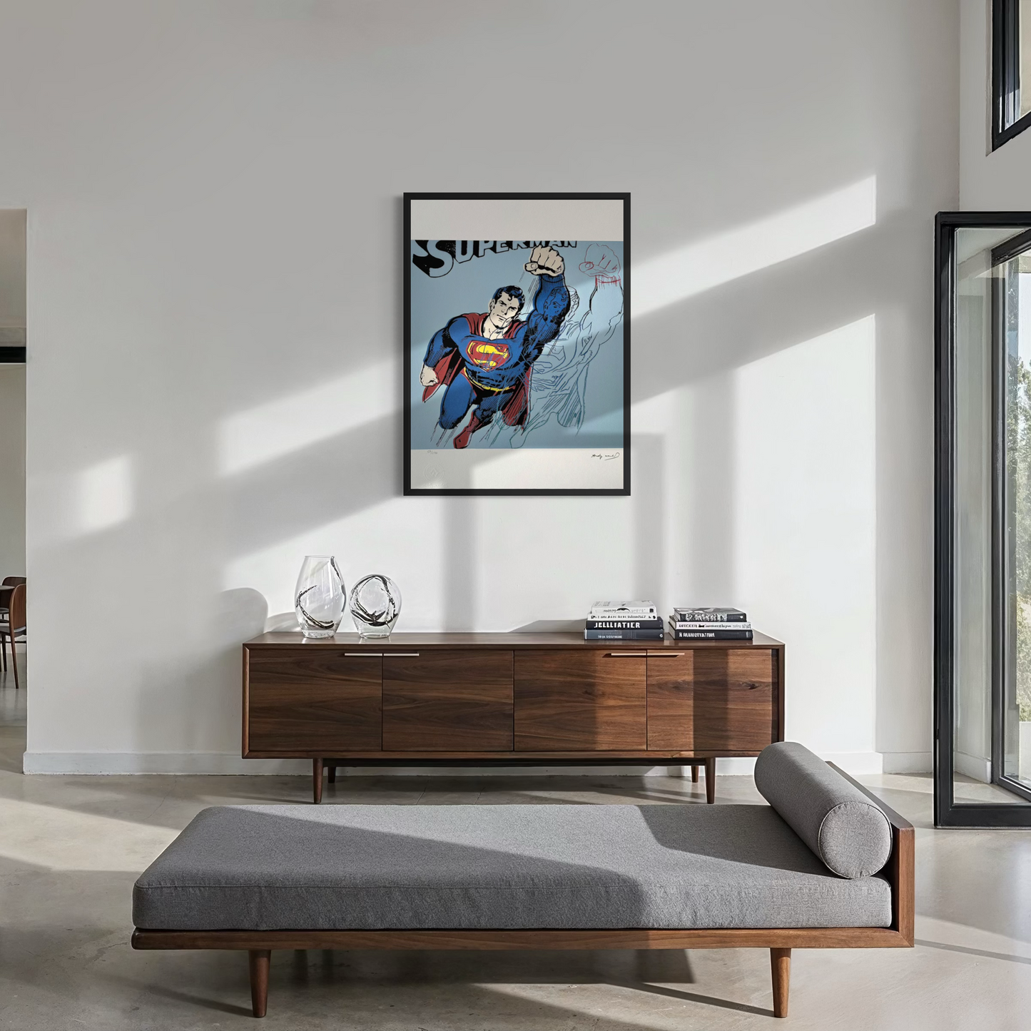 Andy Warhol Superman (Blauw) Lithografie Arches 300gsm 42x59 cm