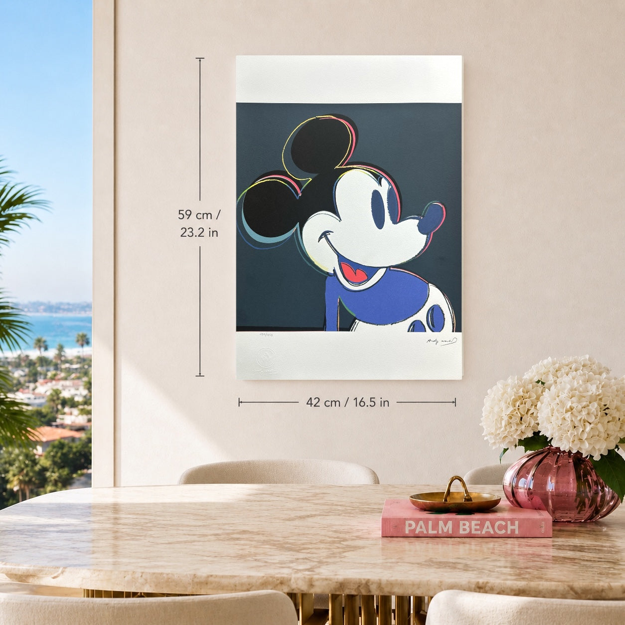 Andy Warhol Mickey Mouse (Zwart-blauw) Lithografie Arches 300gsm 42x59 cm