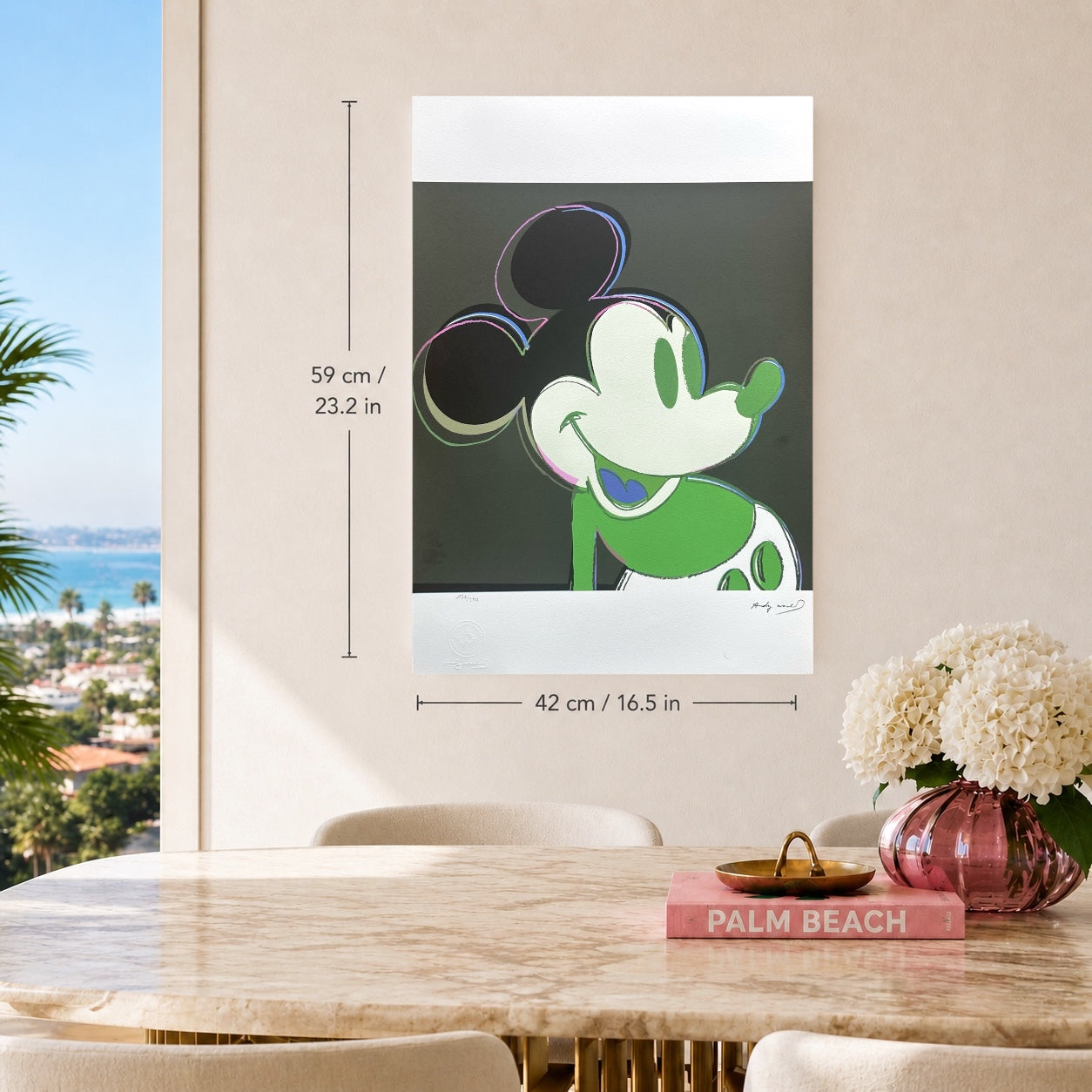 Andy Warhol Mickey Mouse (Zwart-groen) Lithografie Arches 300gsm 42x59 cm