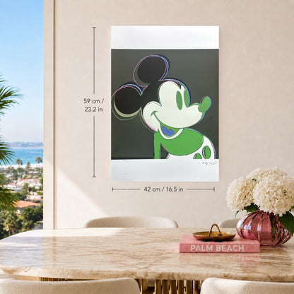 Andy Warhol Mickey Mouse (Zwart-groen) Lithografie Arches 300gsm 42x59 cm