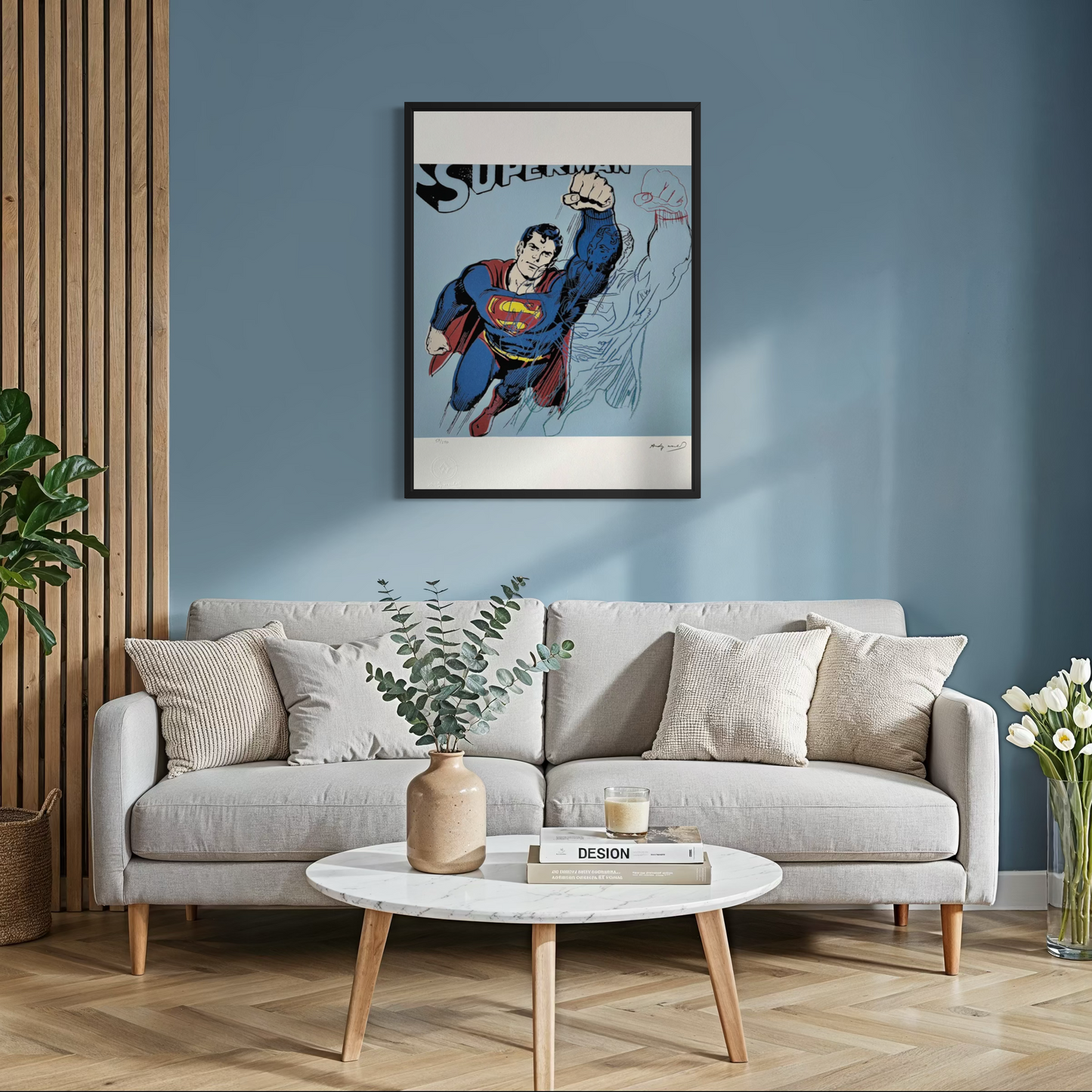 Andy Warhol Superman (Blauw) Lithografie Arches 300gsm 42x59 cm
