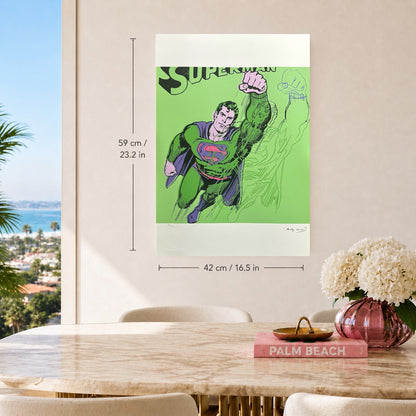 Andy Warhol Superman (Lichtgroen) Lithografie Arches 300gsm 42x59 cm