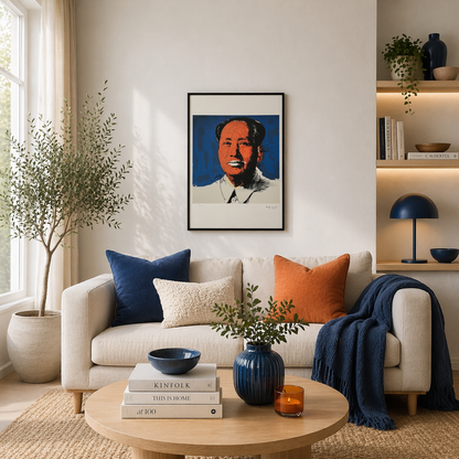 Andy Warhol Mao (Blauw & Oranje) Lithografie Arches 300gsm 42x59 cm