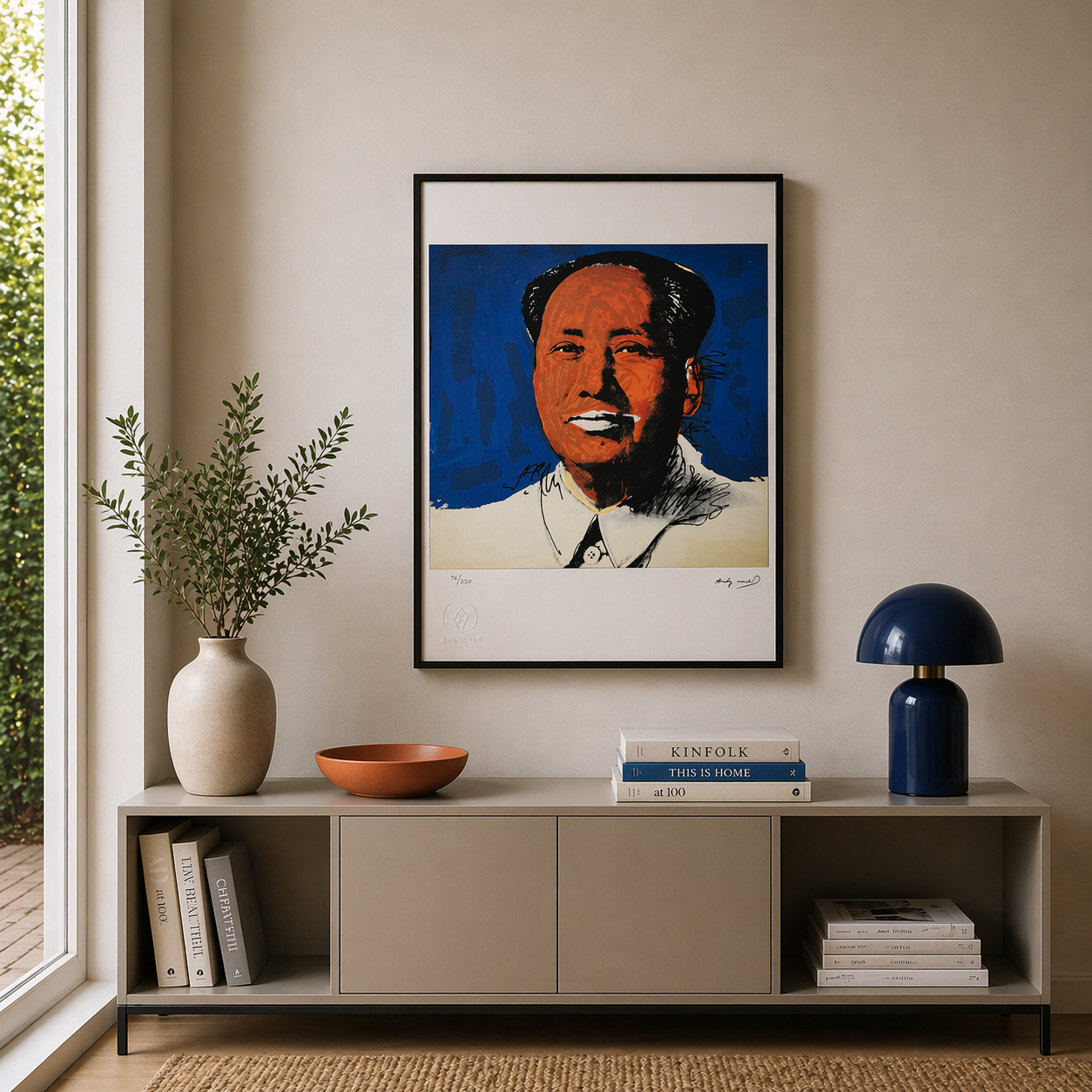 Andy Warhol Mao (Blauw & Oranje) Lithografie Arches 300gsm 42x59 cm
