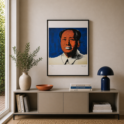 Andy Warhol Mao (Blauw & Oranje) Lithografie Arches 300gsm 42x59 cm