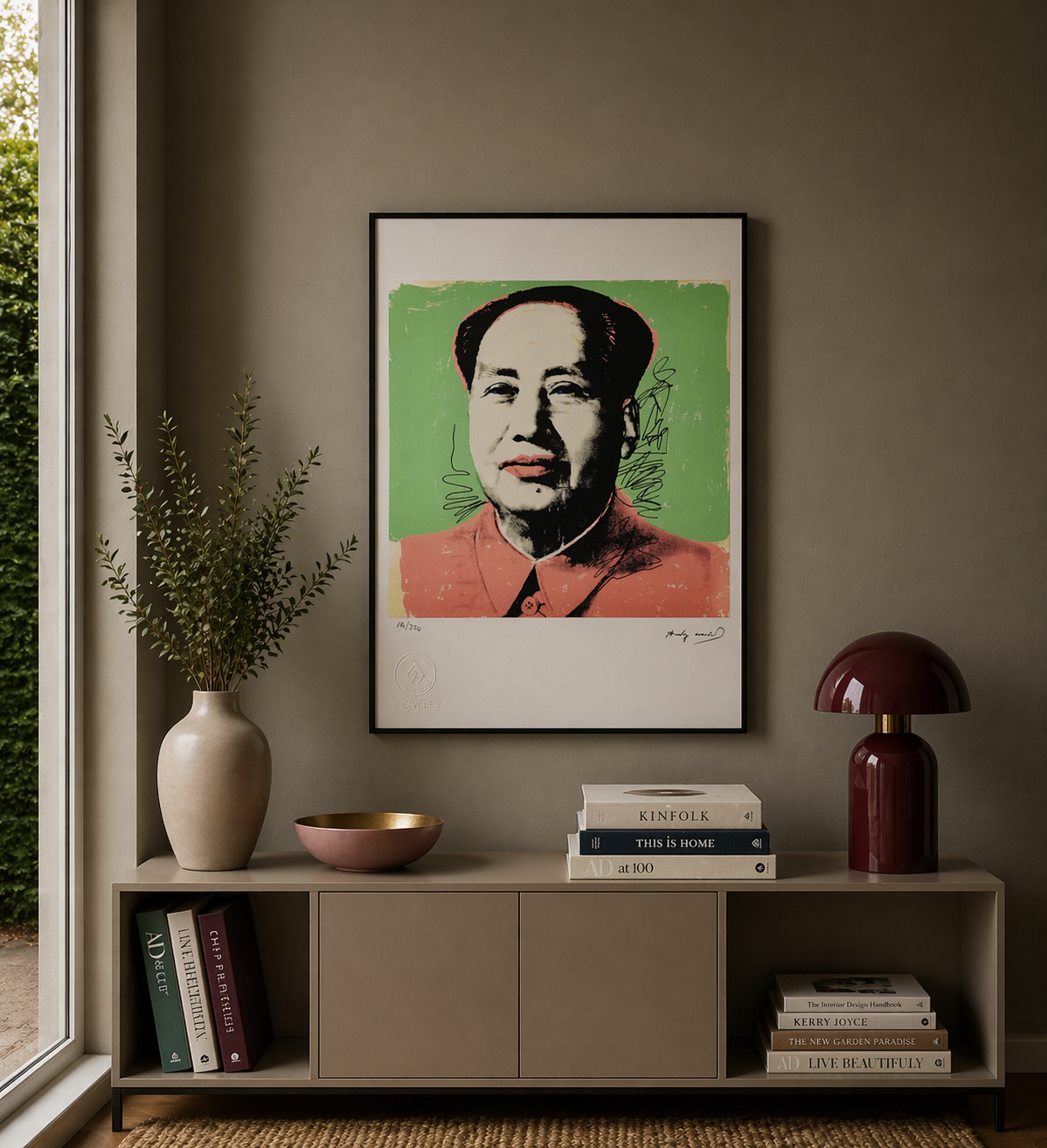 Andy Warhol Mao (Groen & Rood) Lithografie Arches 300gsm 42x59 cm