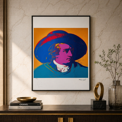 Andy Warhol Goethe (Blauw-Oranje) Lithografie Arches 300gsm 42x59 cm