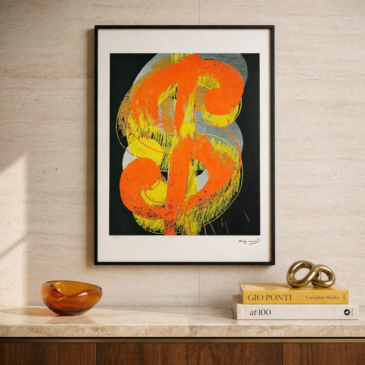 Andy Warhol Dollar (Zwart) Lithografie Arches 300gsm 42x59 cm