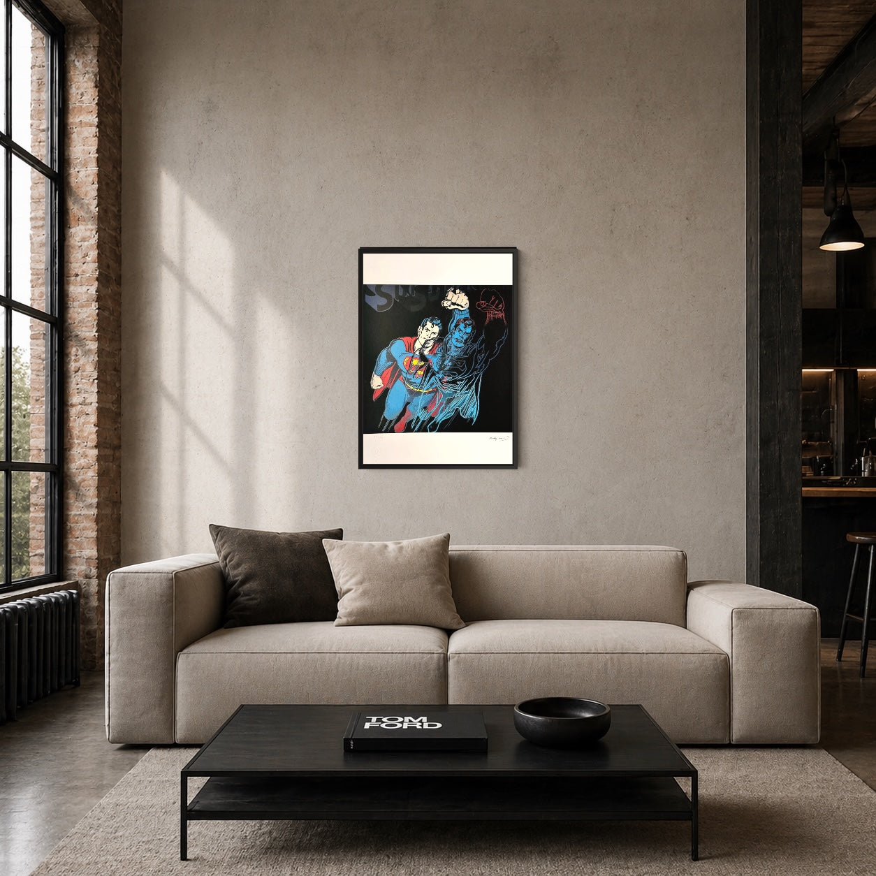 Andy Warhol Superman (Zwart) Lithografie Arches 300gsm 42x59 cm