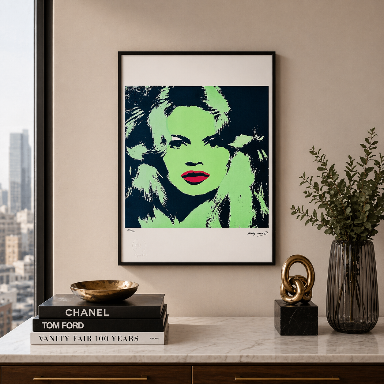 Andy Warhol Brigitte Bardot (Groen) Lithografie Arches 300gsm 42x59 cm