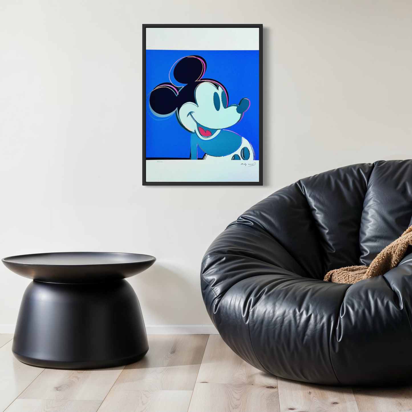 Andy Warhol Mickey Mouse (Blauw) Lithografie Arches 300gsm 42x59 cm