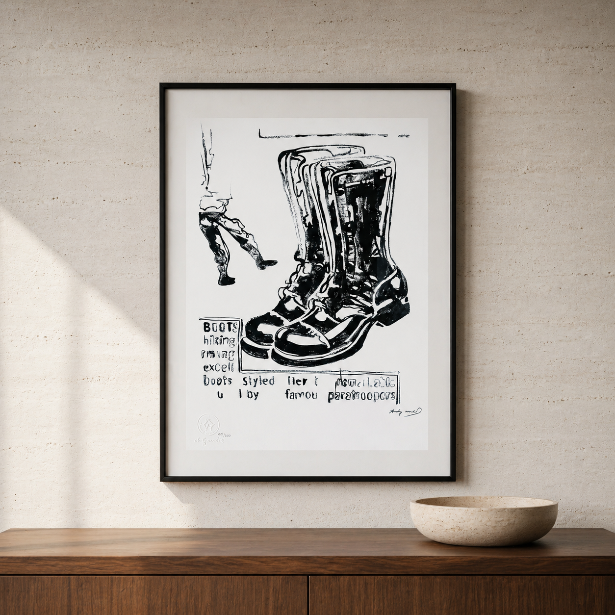 Andy Warhol Paratrooper Boots Lithografie Arches 300gsm 42x59 cm
