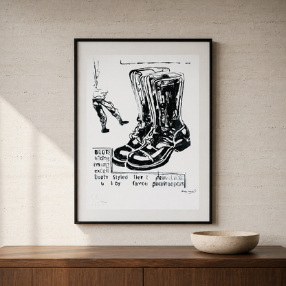 Andy Warhol Paratrooper Boots Lithografie Arches 300gsm 42x59 cm