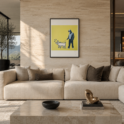 Banksy Barking Dog (Kakigeel) Lithografie Arches 300gsm 42x59 cm