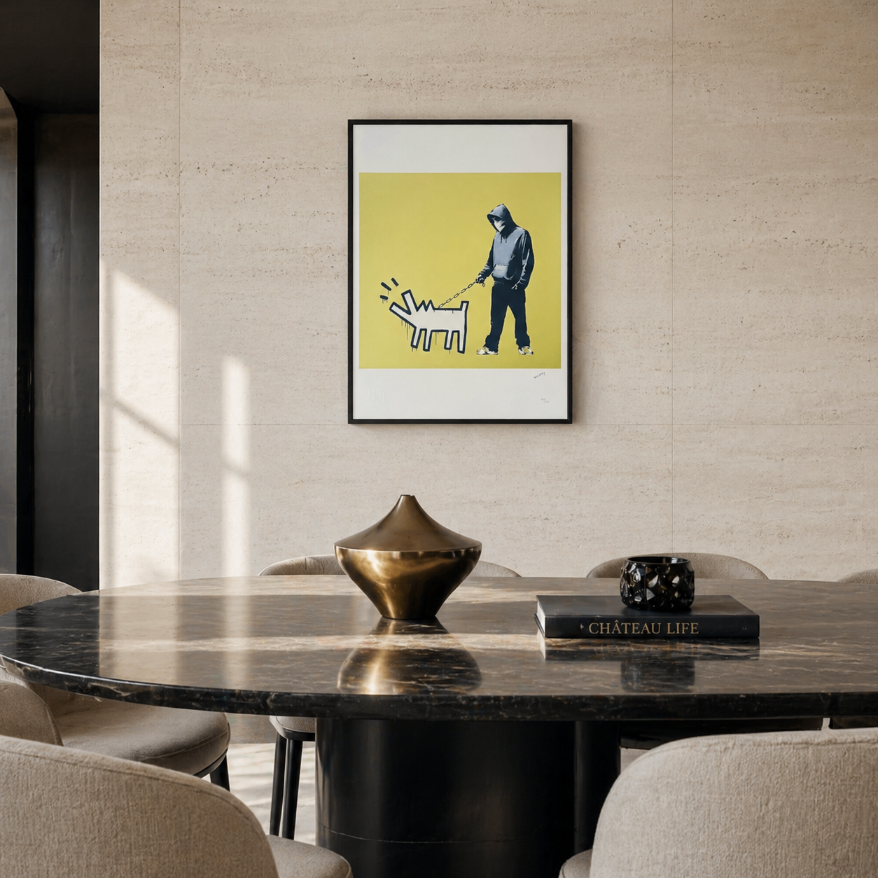 Banksy Barking Dog (Kakigeel) Lithografie Arches 300gsm 42x59 cm