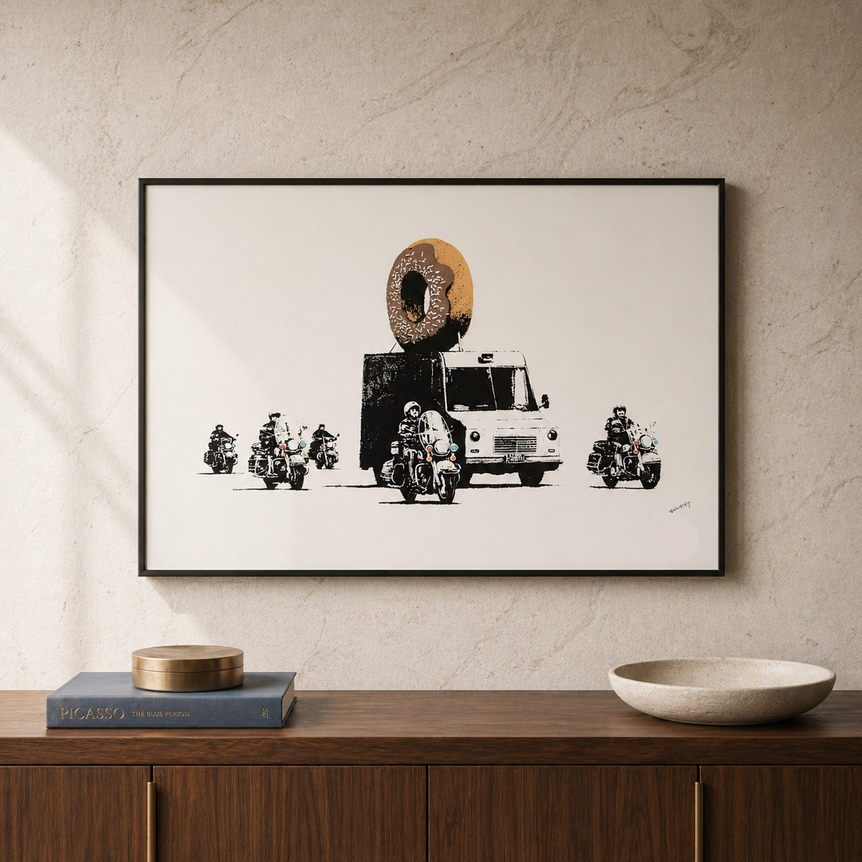 Banksy Donut Lithografie Arches 300gsm 42x59 cm