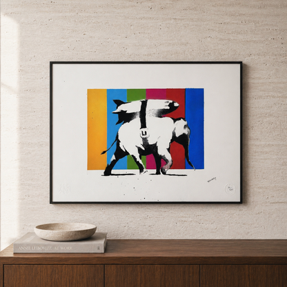 Banksy Heavy Weapons (Multicolor) Lithografie Arches 300gsm 42x59 cm