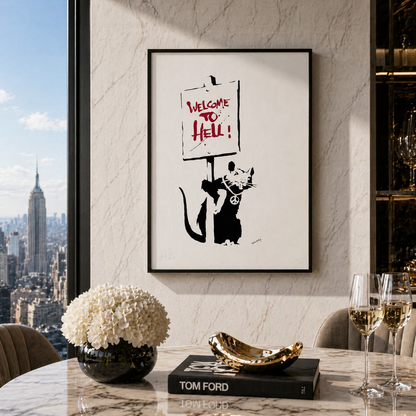 Banksy Welcome to Hell Lithografie Arches 300gsm 42x59 cm