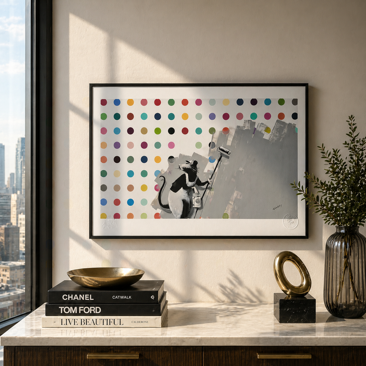 Banksy Roller Rat Spot Painting Lithografie Arches 300gsm 42x59 cm
