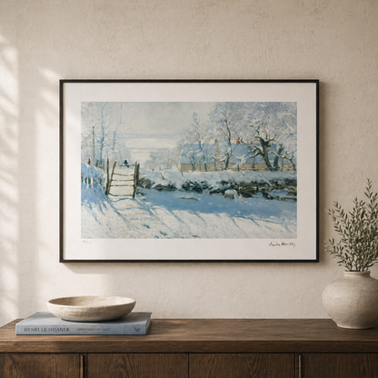 Claude Monet Le Pie sneeuwlandschap Lithografie Arches 300gsm 42x59 cm