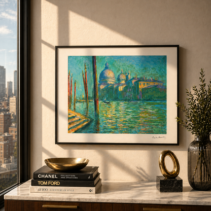 Claude Monet Het grote kanaal en Santa Maria Lithografie Arches 300gsm 42x59 cm