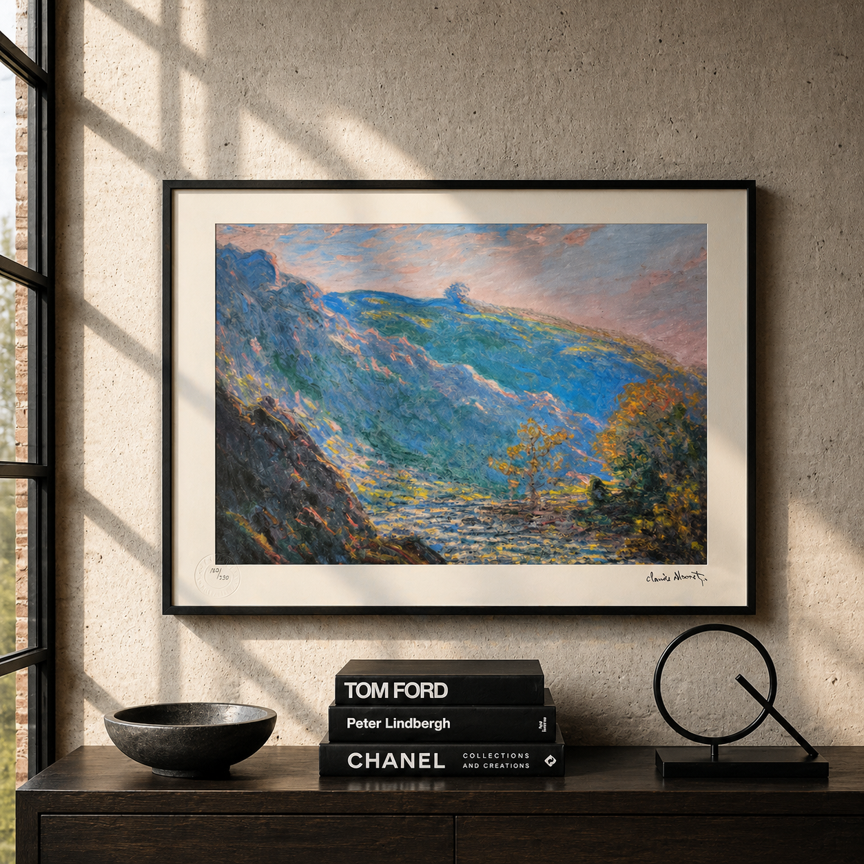 Claude Monet Zon op de Kleine Creuse Lithografie Arches 300gsm 42x59 cm