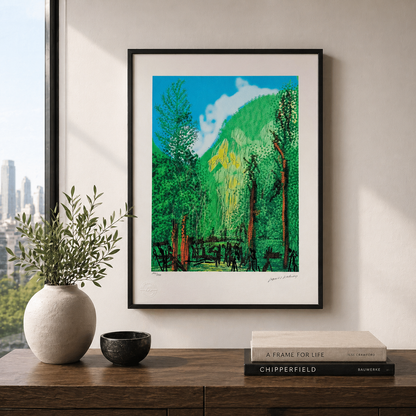 David Hockney Bos met 4 bomen Lithografie Arches 300gsm 42x59 cm