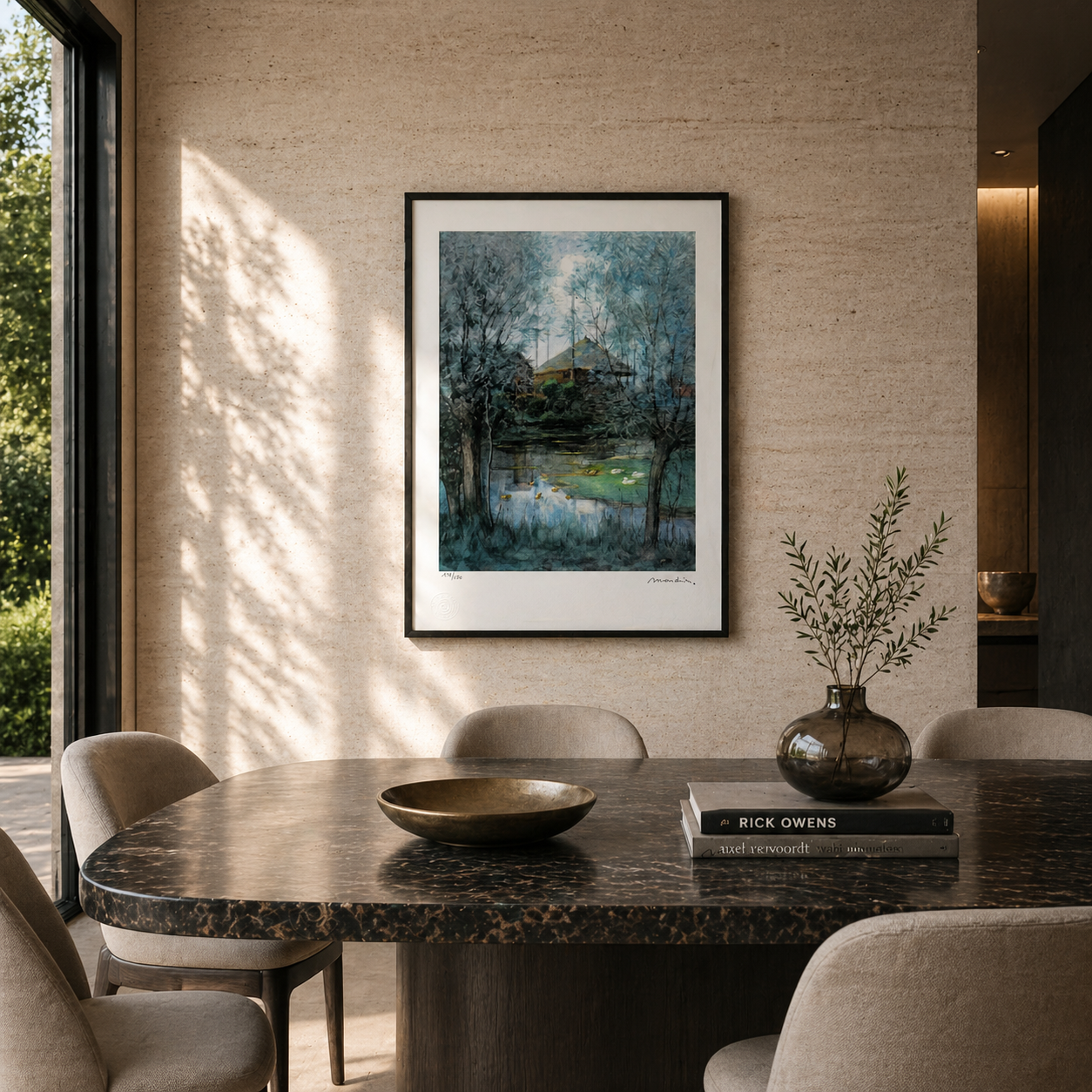 Piet Mondriaan Haystack huisje in het bos Lithografie Arches 300gsm 42x59 cm