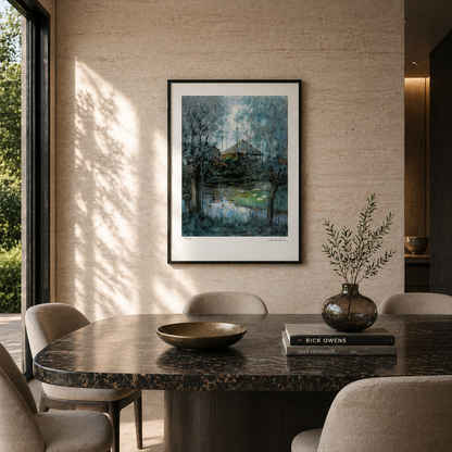 Piet Mondriaan Haystack huisje in het bos Lithografie Arches 300gsm 42x59 cm