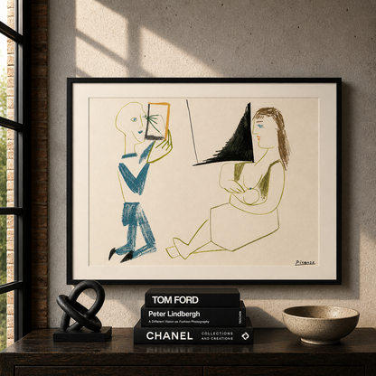 Pablo Picasso Clown en naakte vrouw 1954 Lithografie Arches 300gsm 42x59 cm