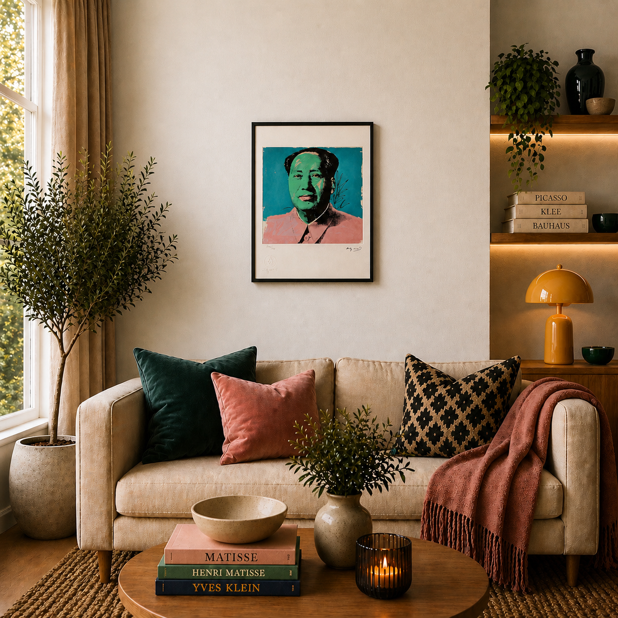 Andy Warhol Mao (Turquoise & Groen) Lithografie Arches 300gsm 42x59 cm