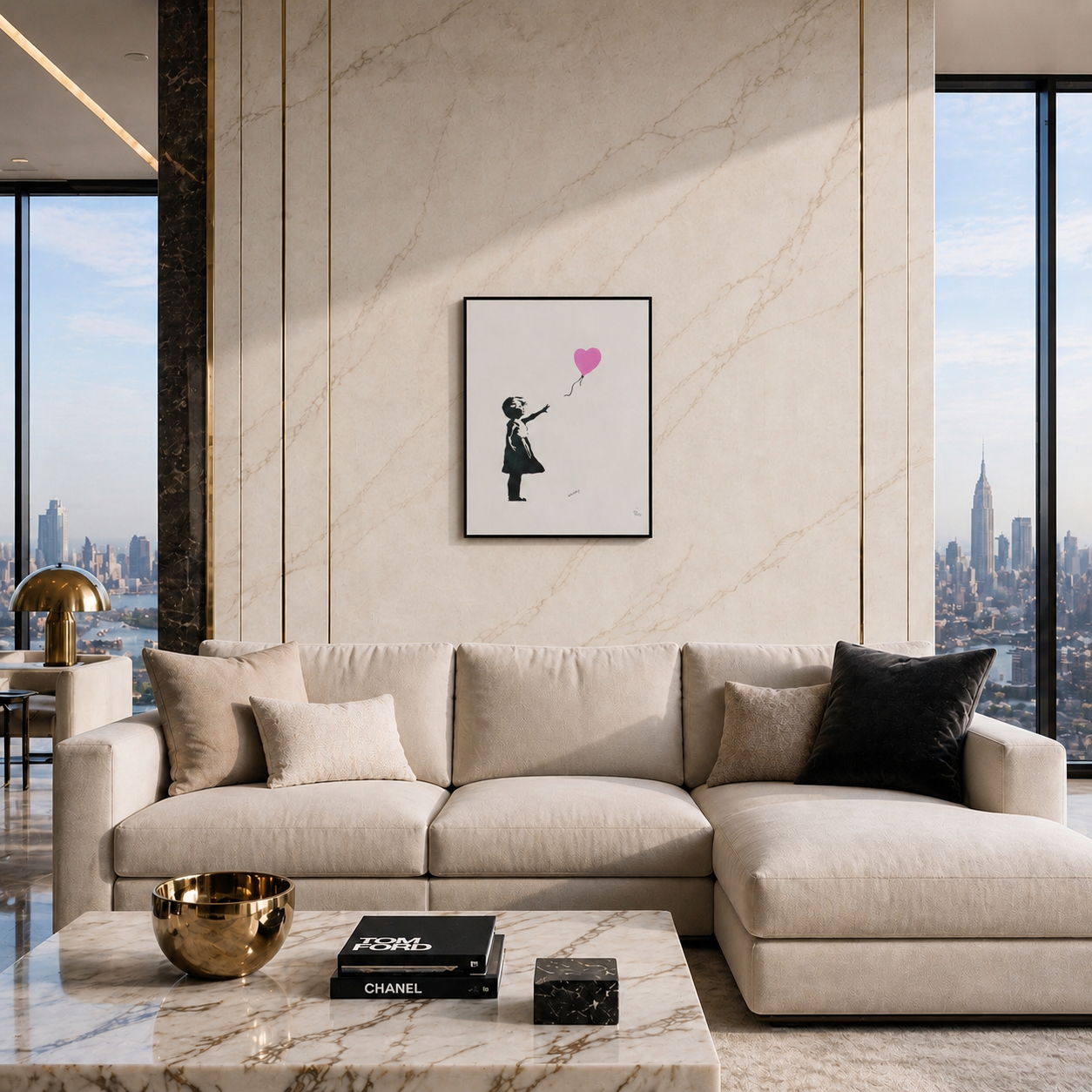 Banksy Girl With the Balloon (Roze) Lithografie Arches 300gsm 42x59 cm
