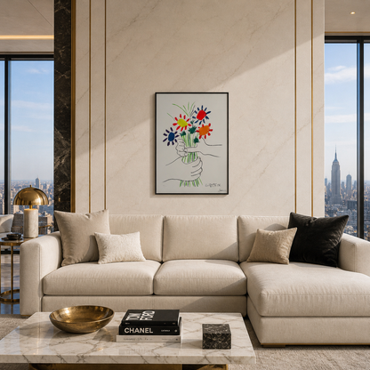 Pablo Picasso Bloemen van vrede 1958 Lithografie Arches 300gsm 42x59 cm
