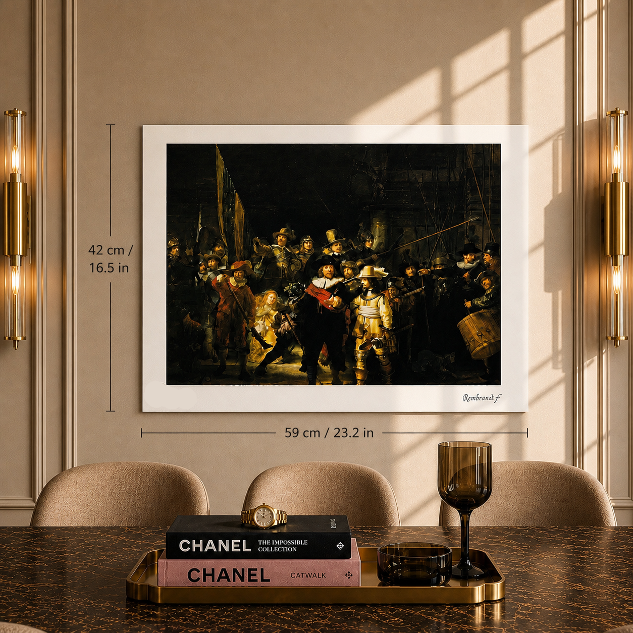 Rembrandt van Rijn De Nachtwacht Lithografie Arches 300gsm 42x59 cm