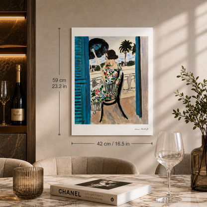 Henri Matisse Zittende vrouw op een balkon Lithografie op Arches 300gsm 42x59 cm