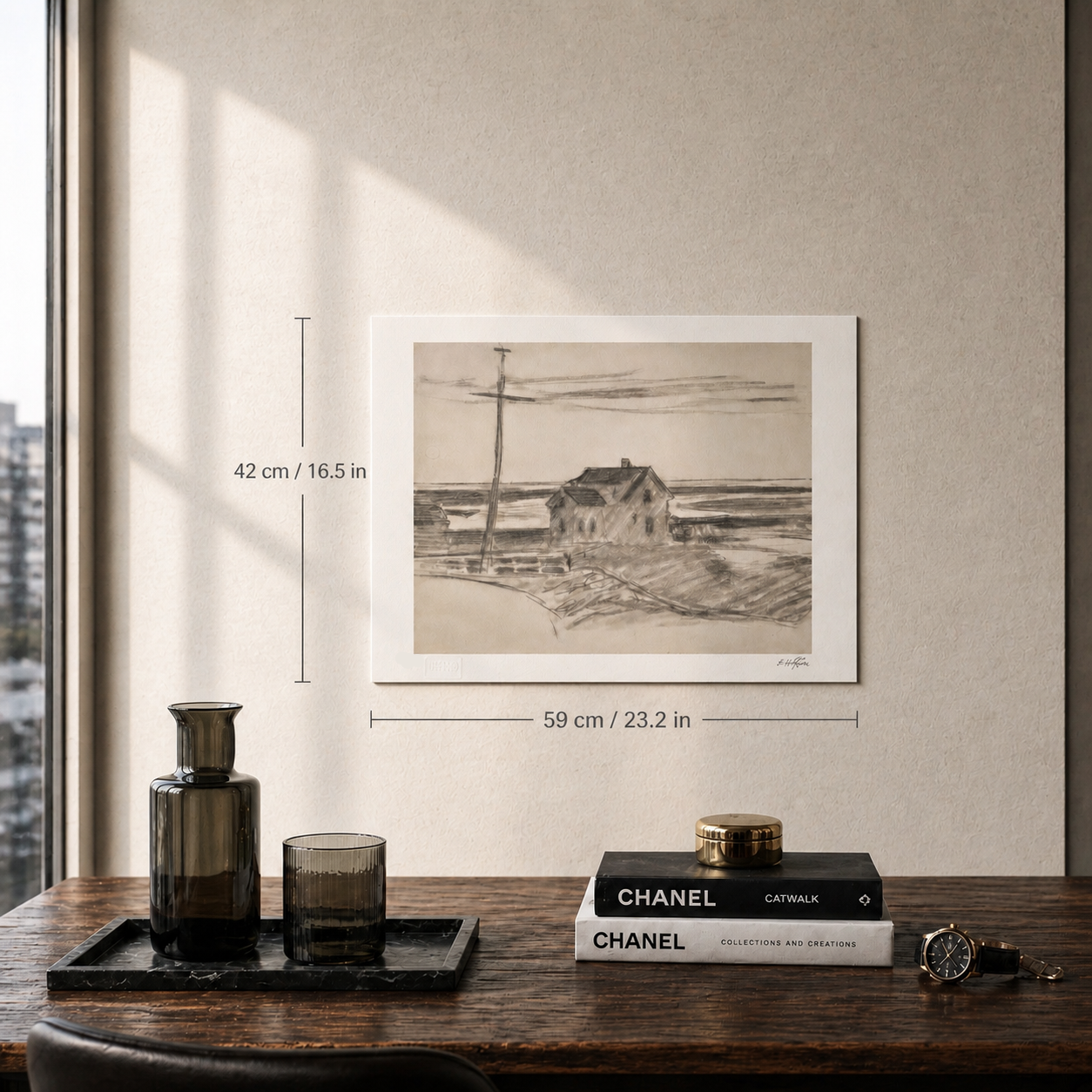 Edward Hopper House in Landscape Lithografie Arches 300gsm 42x59 cm