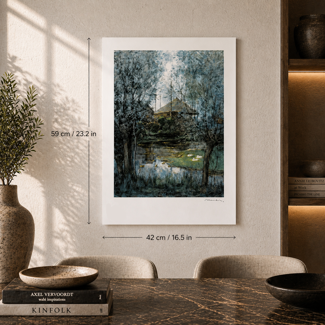 Piet Mondriaan Haystack huisje in het bos Lithografie Arches 300gsm 42x59 cm