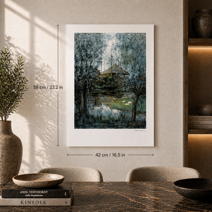 Piet Mondriaan Haystack huisje in het bos Lithografie Arches 300gsm 42x59 cm