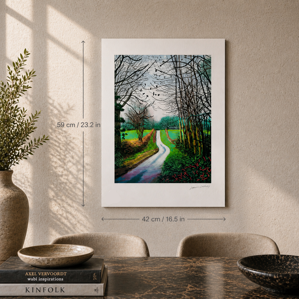 David Hockney The Arrival of Spring in Woldgate Lithografie Arches 300gsm 42x59 cm