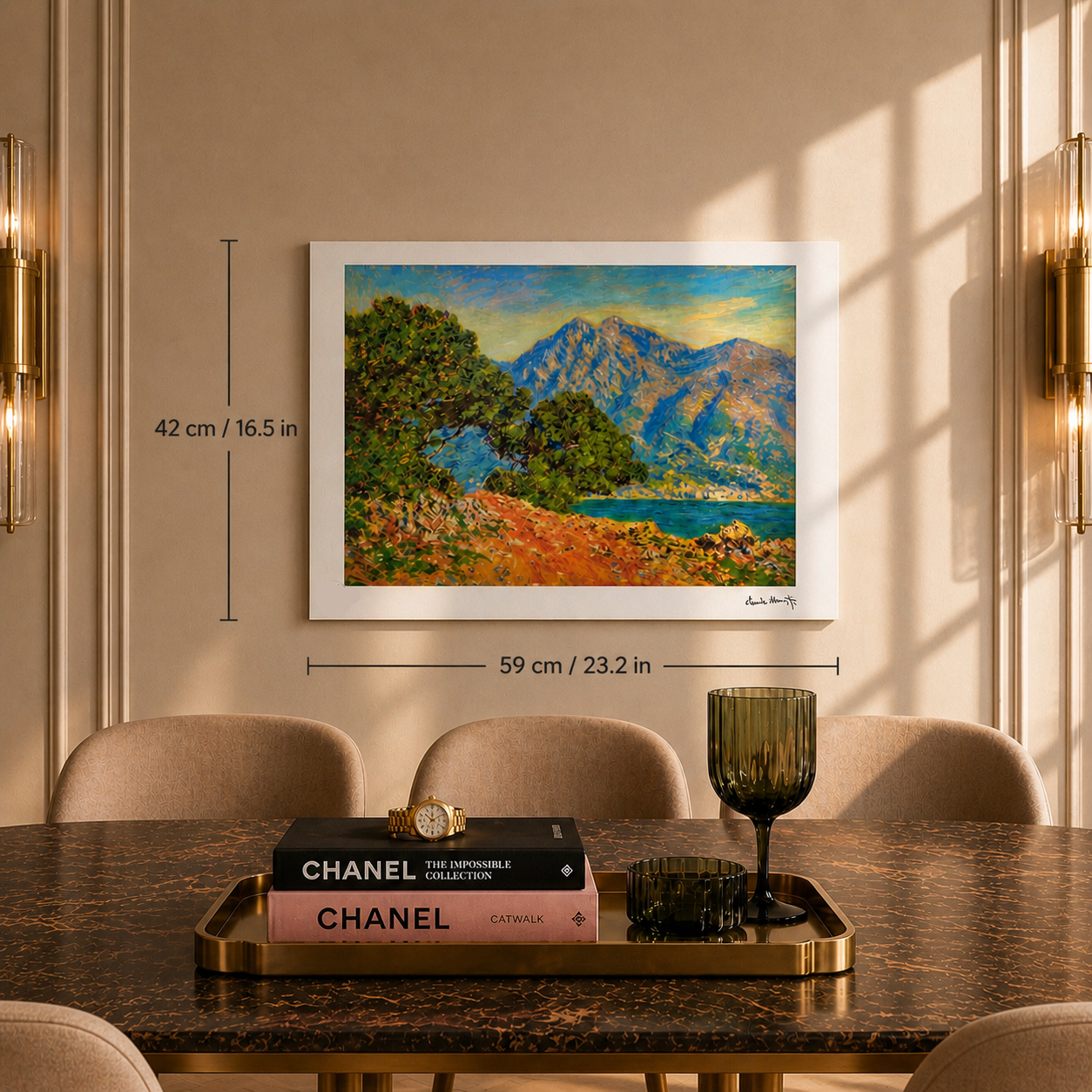 Claude Monet Bij Kaap Martin Lithografie Arches 300gsm 42x59 cm