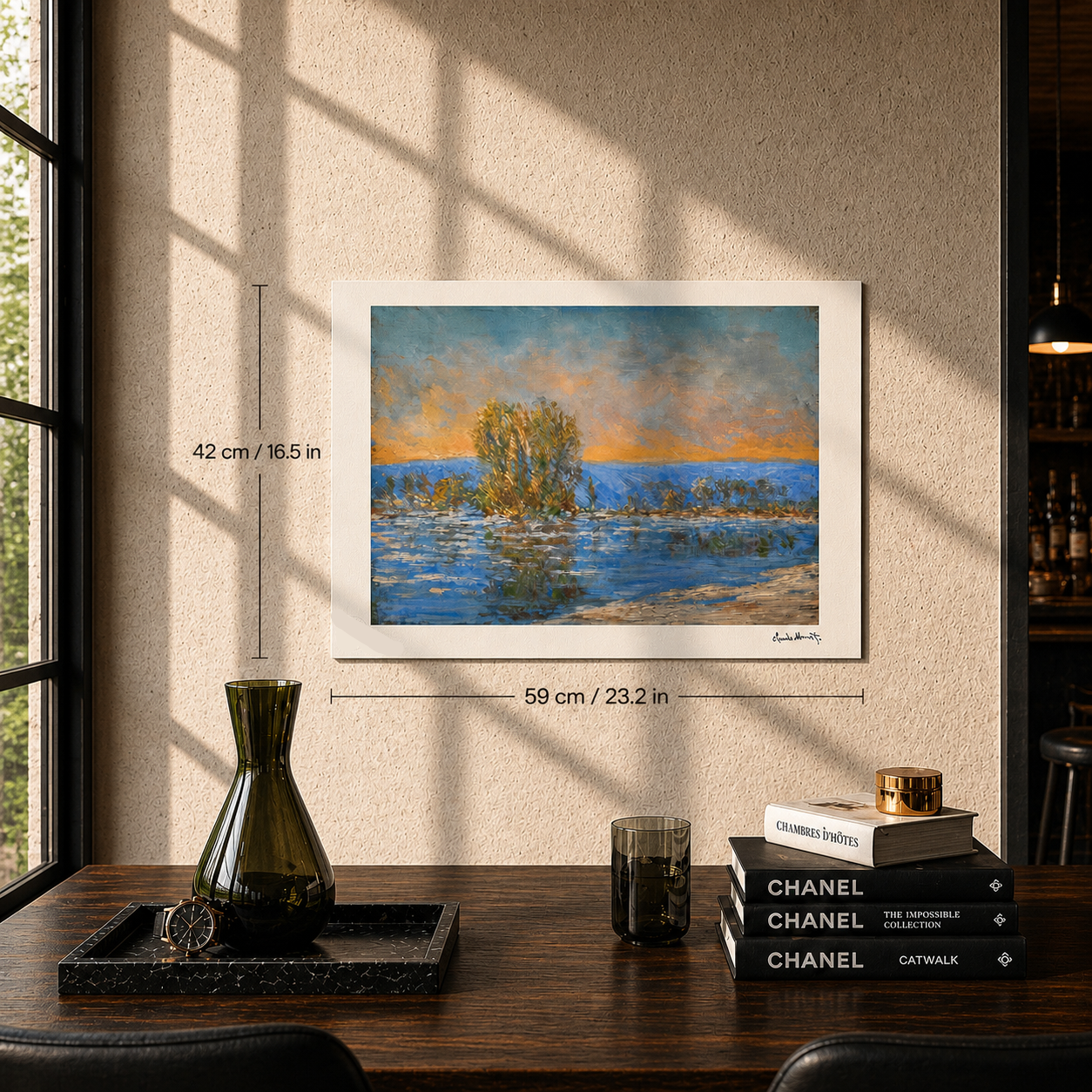 Claude Monet IJspegels, omgeving van Bennecourt Lithografie Arches 300gsm 42x59 cm