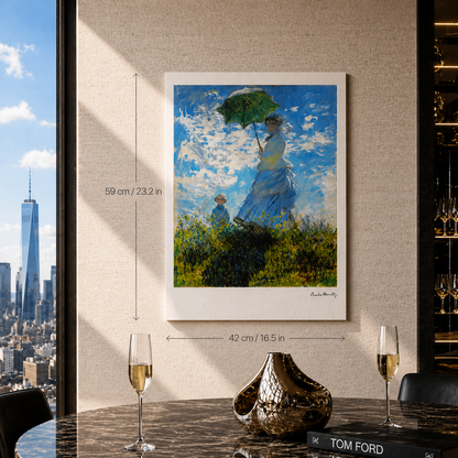 Claude Monet Vrouw met parasol en kind Lithografie Arches 300gsm 42x59 cm