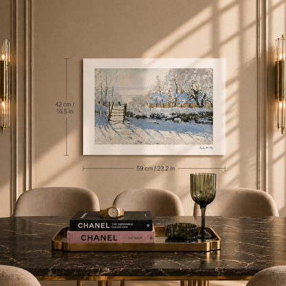 Claude Monet Le Pie sneeuwlandschap Lithografie Arches 300gsm 42x59 cm