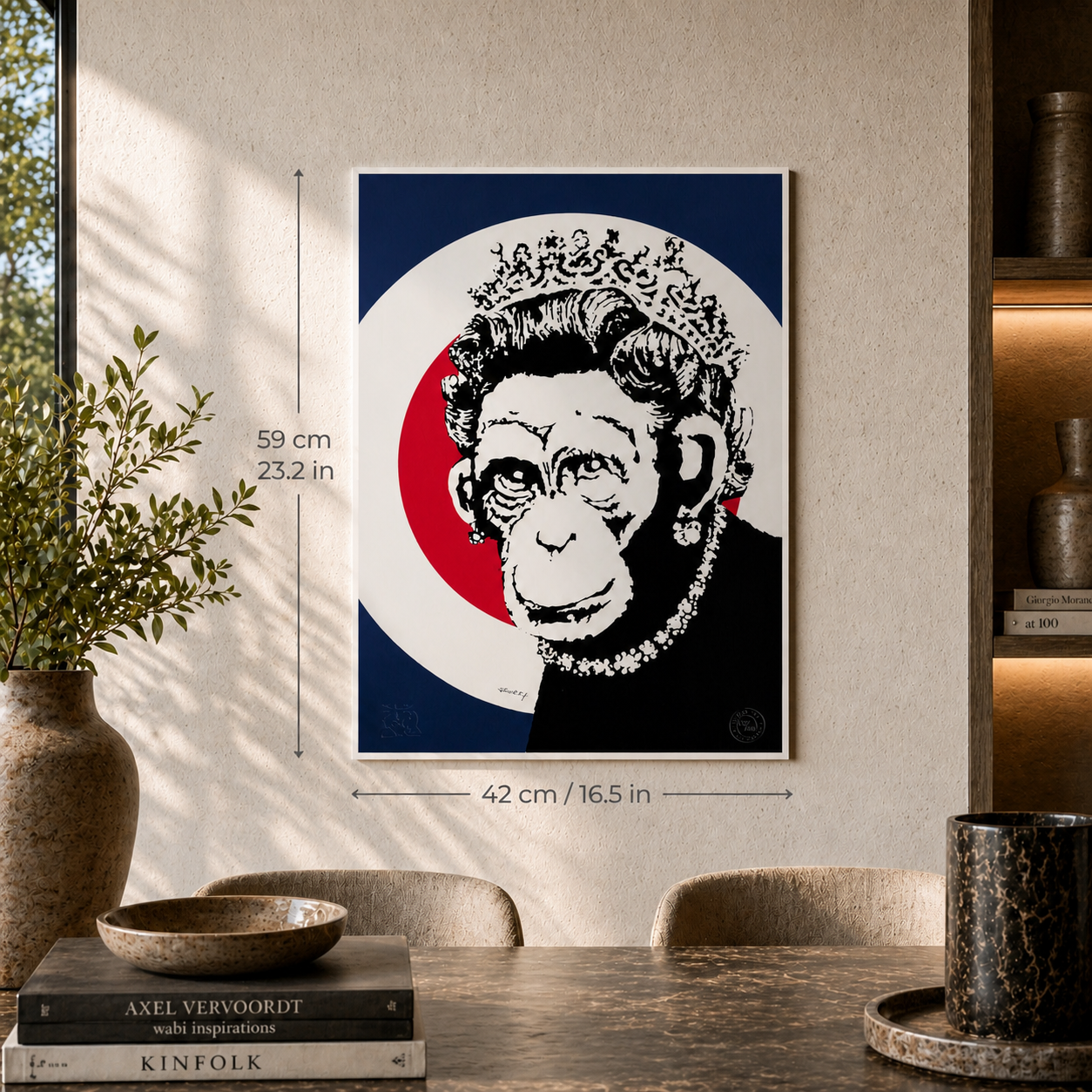 Banksy Queen Monkey Lithografie Arches 300gsm 42x59 cm