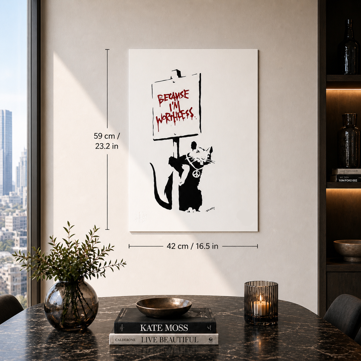 Banksy Because I’m Worthless Lithografie Arches 300gsm 42x59 cm
