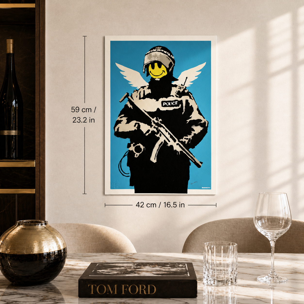 Banksy Flying Copper Lithografie Arches 300gsm 42x59 cm
