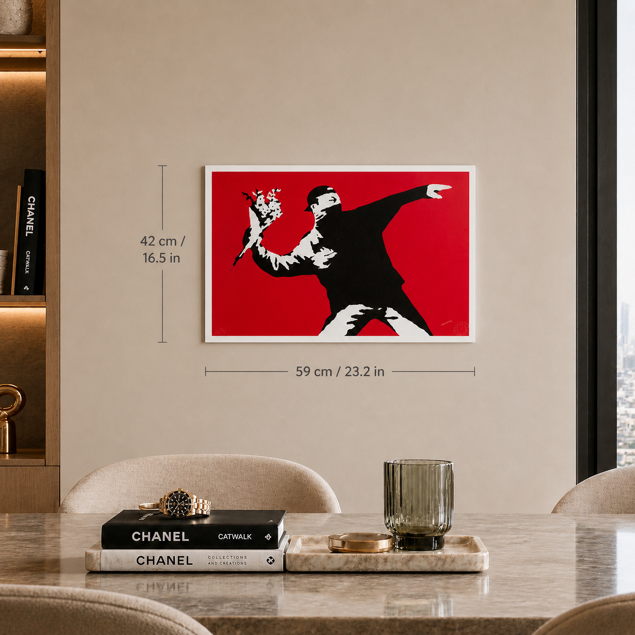 Banksy Love Is in the Air Lithografie Arches 300gsm 42x59 cm