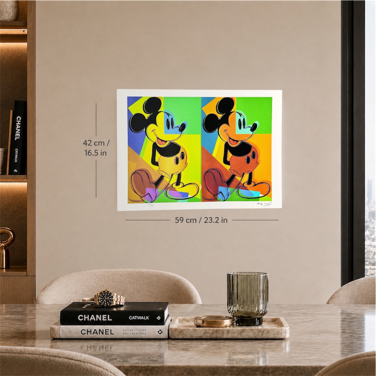 Andy Warhol Double Mickey meerkleurig Lithografie Arches 300gsm 42x59 cm