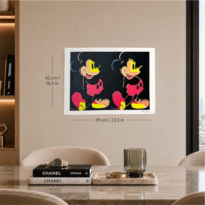Andy Warhol Double Mickey meerkleurig Lithografie Arches 300gsm 42x59 cm